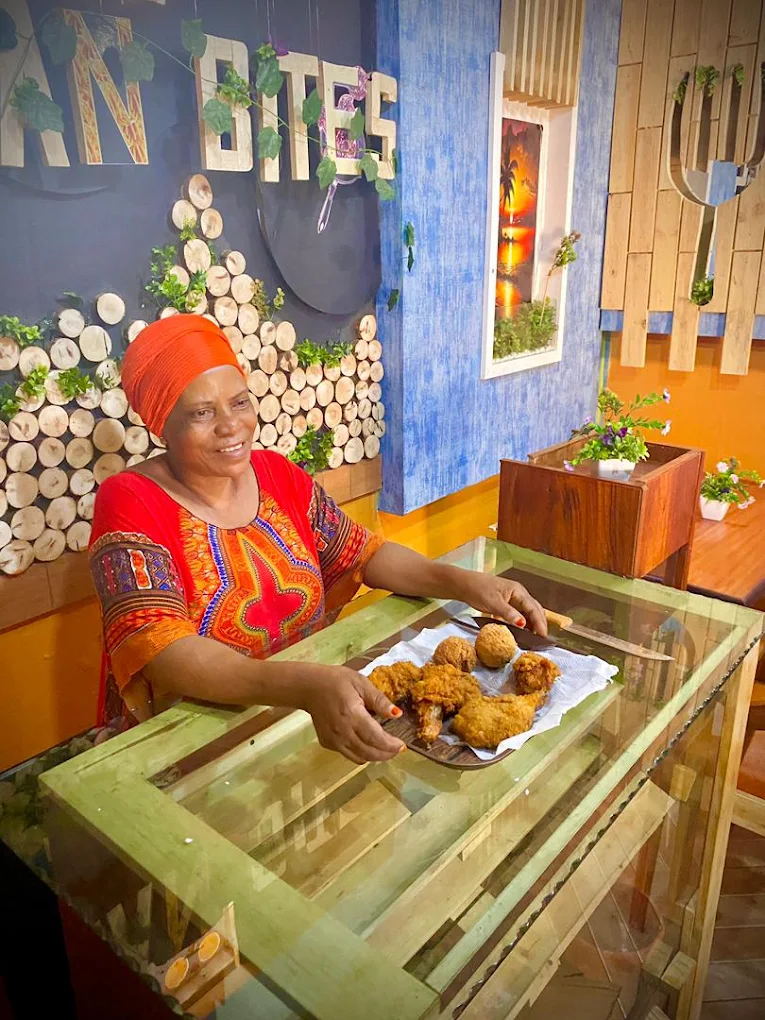 Mary Nantaayi, the inspiration behind Marynan Bites Restaurant, preparing food.